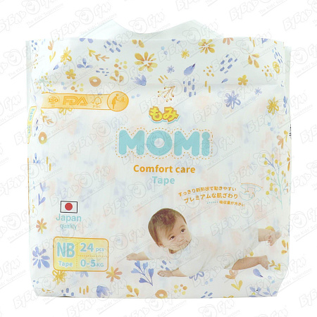 Подгузники MOMI Comfort NB для новорожденных до 5кг 24шт
