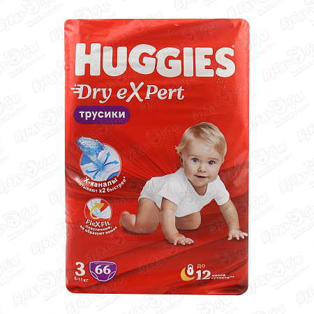 Подгузники-трусики Huggies Dry Expert 3 6-11кг 66шт
