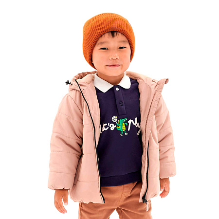 Куртка Lanson Kids демисезонная с капюшоном и карманами на молнии бежевая