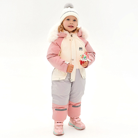 Комбинезон Lanson Kids зимний на молнии с планкой и капюшоном разноцветный