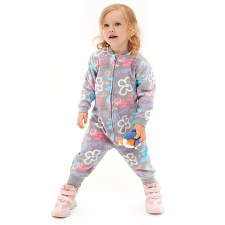 Комбинезон Lanson Kids демисезонный с ярким принтом мягкий разноцветный