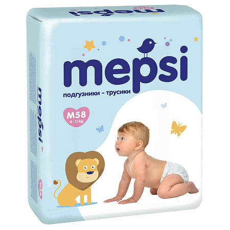 Подгузники-трусики Mepsi М 6-11кг 58шт