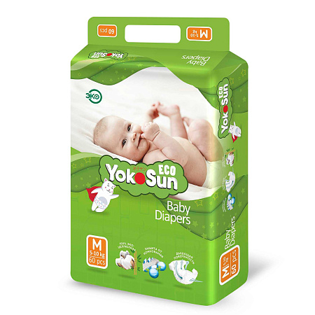Подгузники YokoSun Eco М 5-10кг 60шт