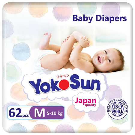 Подгузники YokoSun М 5-10кг 62шт