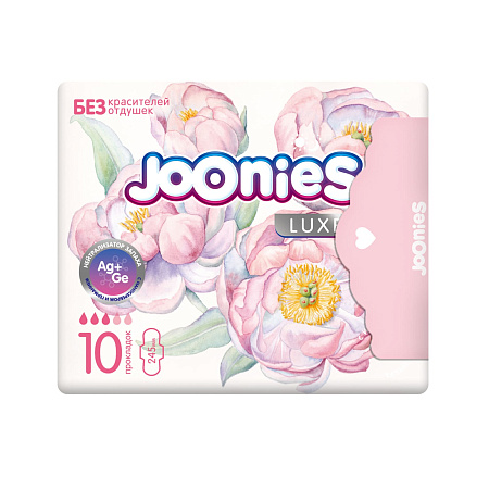 Прокладки Joonies LUXE дневные без красителей и отдушек 10шт