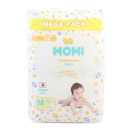 Подгузники трусики Momi Comfort M 11кг 72шт