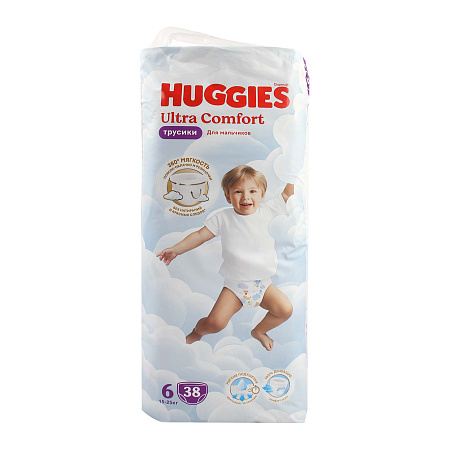 Подгузники-трусики HUGGIES для мальчиков 6 15-25кг 38шт