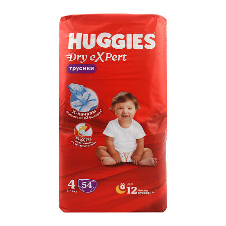 Подгузники-трусики Huggies Dry eXpert 4 9-14кг 54шт
