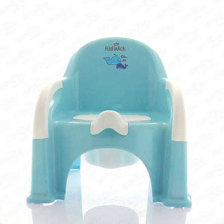 Горшок-стул Kidwick Премьер с крышкой бело-голубой - фото 360