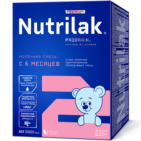 Смесь Nutrilak Premium 2 молочная 600г с 6мес БЗМЖ