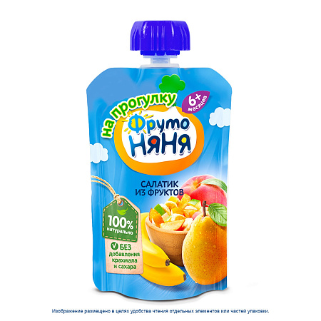 Пюре ФрутоНяня салатик из фруктов 90г с 6мес