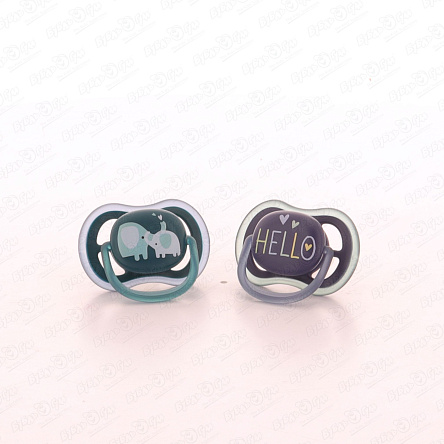 Пустышка Avent Ultra Air силиконовая Hello с 18мес 2шт - фото 360