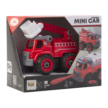 Мини-машина пожарная сборная с отверткой