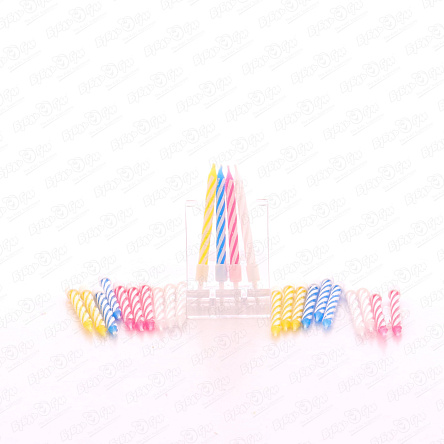 Свечи-мини ПатиБум 2-х цветные с держателями 24шт 6см - фото 360