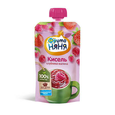Кисель ФрутоНяня клубника-малина 130г с 12мес