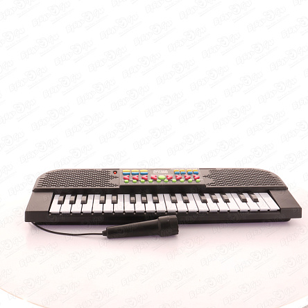 Синтезатор с микрофоном черный 42см с 3лет - фото 360