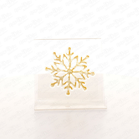 Наклейка Снежинка золотая 10см - фото 360