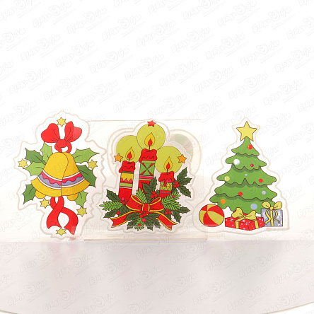 Наклейка Новогодние украшения 15см в ассортименте - фото 360 Наклейка Новогодние украшения 15см в ассортименте - фото 360