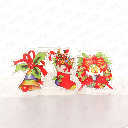 Наклейка Рождественский венок 15см - фото 360