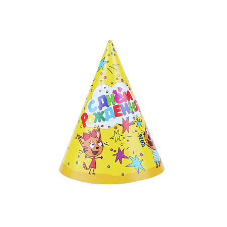 Набор колпаков Три Кота С днем рождения 6шт
