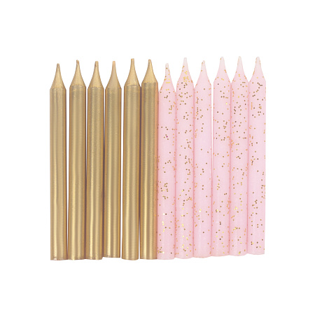 Свечи для торта Веселая затея с блестками 12шт