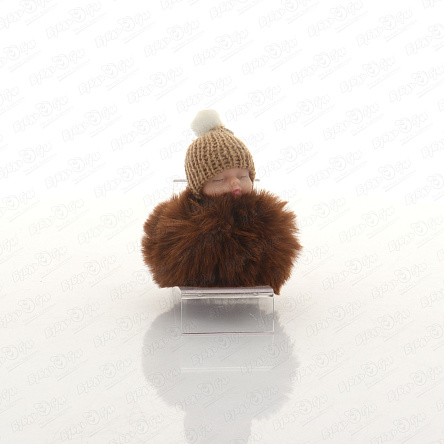 Брелок Пупсик в меховой шапочке в ассортименте  - фото 360