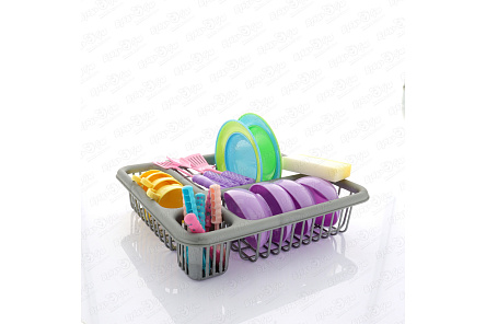 Набор посуды с розовой сушилкой  - фото 360