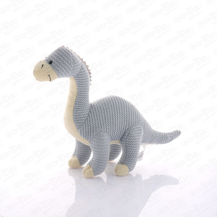 Игрушка мягкая динозавр Диплодок серо-бежевый вязаный - фото 360 Игрушка мягкая динозавр Диплодок серо-бежевый вязаный - фото 360