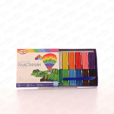 Пластилин Гамма 12цветов - фото 360