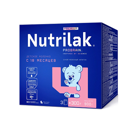Смесь молочная Nutrilak Premium 4 900г с 18мес БЗМЖ