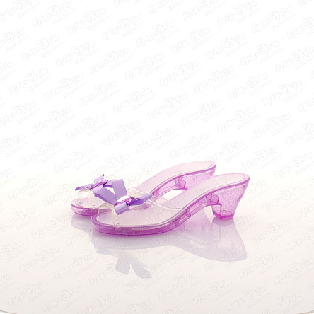 Туфли принцессы сиреневые с сердцем на каблуке - фото 360