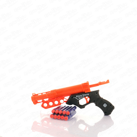 Бластер-пистолет BLAZE STORM ручной 10патронов черно-оранжевый - фото 360