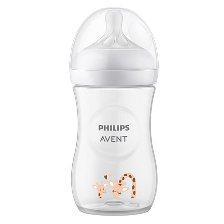 Бутылка Philips Avent Natural Response антиколиковая пластиковая с изображением жирафа 260мл с 1мес 