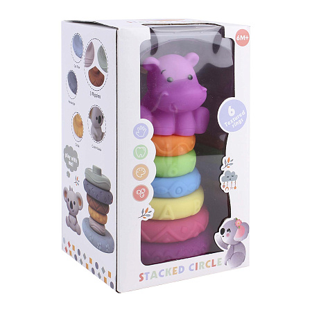 Пирамидка Зверята тактильная