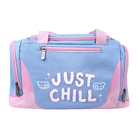 Сумка спортивная JUNGER Just Chill с розовыми вставками голубая