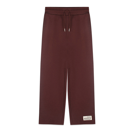 Брюки Lanson Kids широкого кроя на завязках с эмблемой бордовые 