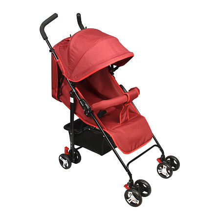 Коляска-трость легкая с откидной спинкой красная 4,6кг