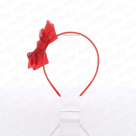 Ободок для волос с бантом красным с пайетками - фото 360
