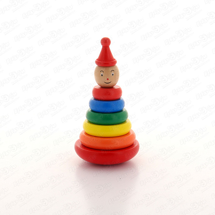 Пирамидка Lanson Toys деревянная с клоуном - фото 360