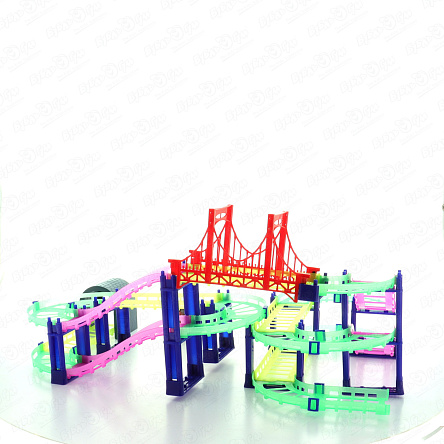 Трек Lanson Toys светящийся в темноте с джипом с мостом световые и звуковые эффекты - фото 360