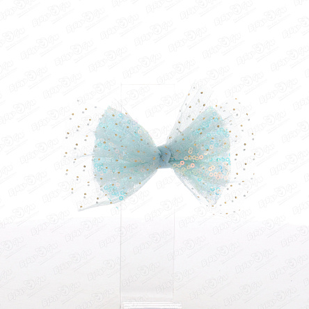 Заколка с фатиновым бантом и пайетками в ассортименте - фото 360