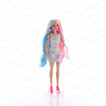 Кукла Barbie с ободком и разноцветными прядями в серебристом платье с 5лет - фото 360