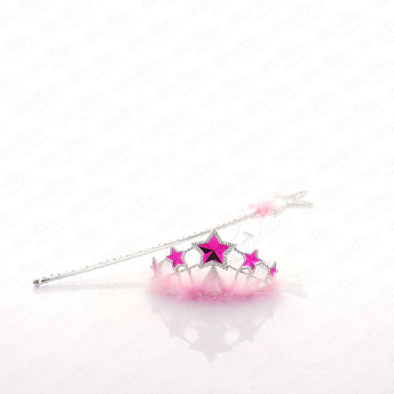 Набор украшений Феи волшебная палочка и корона розовая - фото 360