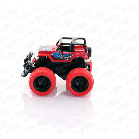 Машина BIG FOOT BOUNCING CAR Джип подпрыгивающая инерционная красная  - фото 360