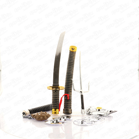 Набор ниндзя катана сай и кастет 6эл - фото 360