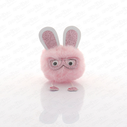 Брелок Заяц в очках меховой - фото 360