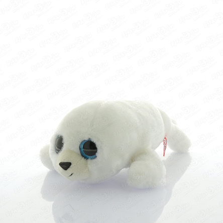 Игрушка мягкая Тюлень с голубыми глазами белый 34см - фото 360