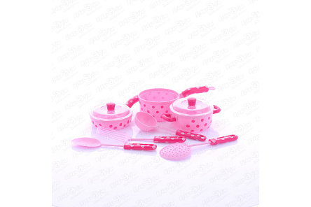 Набор посуды Kitchen Attractive в горошек розовый  - фото 360