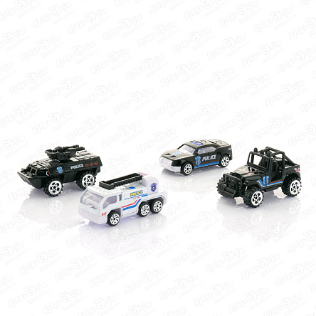 Набор Lanson Toys Полиция машинки 4шт 1:64  - фото 360 Набор Lanson Toys Полиция машинки 4шт 1:64  - фото 360