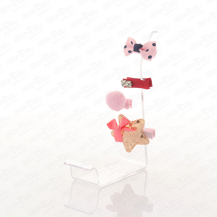 Заколки для волос розовые 5шт - фото 360